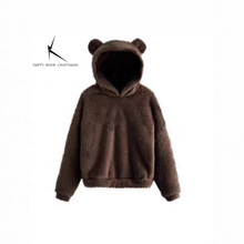工厂定制 Double-sided Coral Fleece 小熊连帽卫衣 男女款毛绒保
