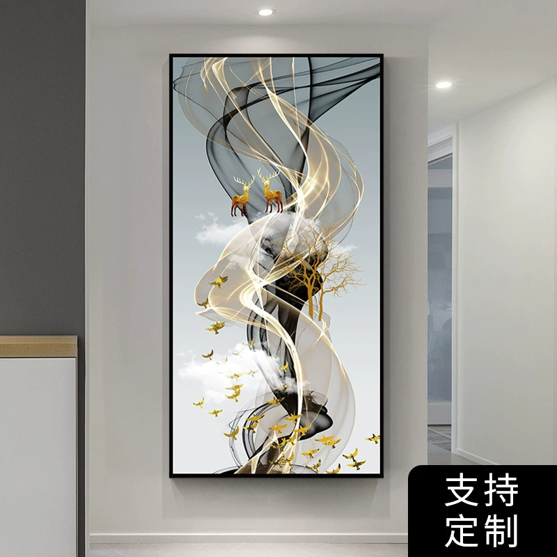 Self-adhesive modern three dimensional stickers on wall, light luxury style, 3D