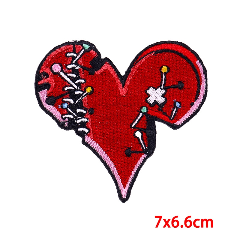 7g Weight Clothing Sticker Patches Classification 1 Piece Quantity Embroidery thread Material Letter, Poker, Heart Shape Pattern Punk, Simple Style Style 1 Piece Punk Simple Style Letter Poker Heart Shape Embroidery Thread Clothing Sticker Patches 无