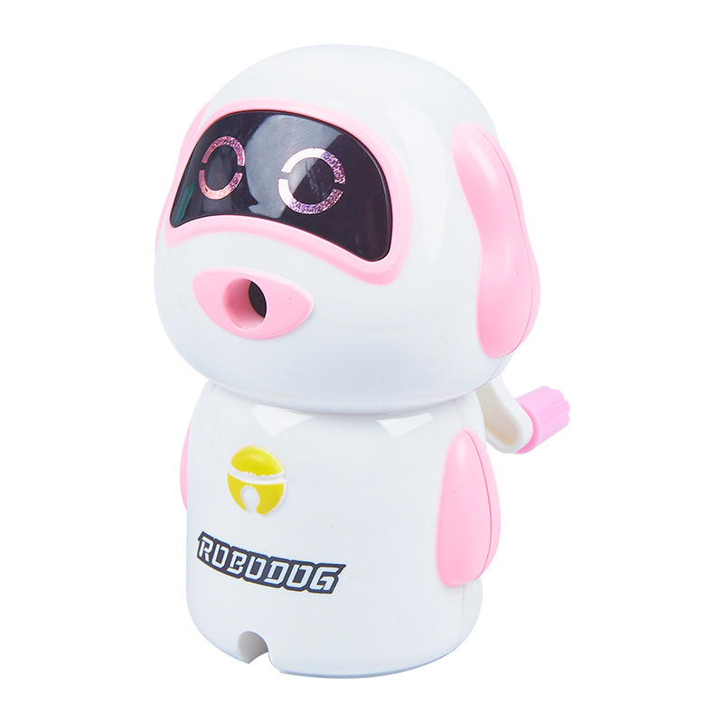 Feliz 7801 robot perro lápiz sacapuntas creativo sacapuntas lindo venta lindo lápiz automático sacapuntas