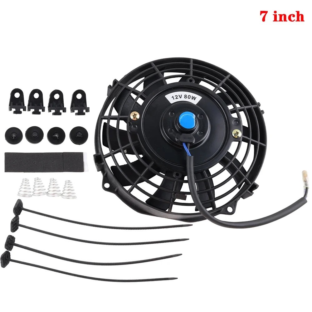 Cross-Border Auto Parts Factory Other Cooling Modification Fan Universal DIY 10 12 Inches 12V 80W 90W
