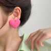 Brand fashionable silver needle, earrings heart-shaped, silver 925 sample