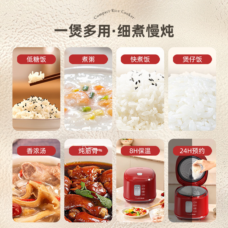 新款高颜值迷你家用电饭煲多功能预约智能快煮饭美规110欧规220V|undefined