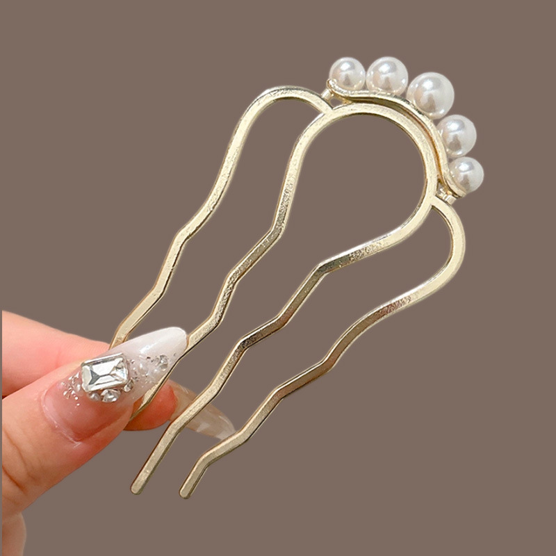 Papillón de cristal de alta sensación en forma de U pinzas de cabello pinzas