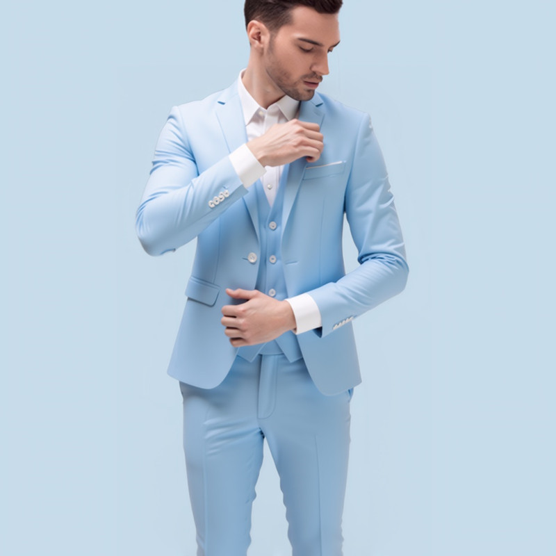 Abito da sposo da uomo 2025, vestibilità slim fit, casual da lavoro, tre pezzi, taglie forti_voghion.com