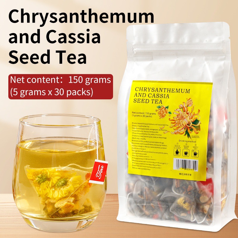 Chrysanthemum Cassia Seed Tea Jue Ming Zi Herbal Tea Bags 5g x 30 Cold Brew Flower Tea 150g in use