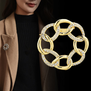 Autumn and Winter Fashion Silk Towel Buckle Brooch Dual-use Color-free Shoulder Buckle Women's All-match T-shirt Corner Hem Knot Buckle