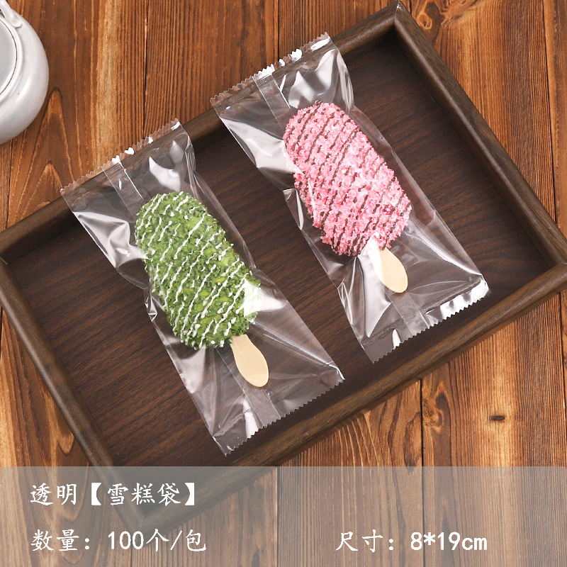Bolsa de embalaje de paletas de hielo Bolsa de embalaje de helado grueso Bolsa de helado Helado varilla de madera Máquina de sellado Bolsa de plástico transparente