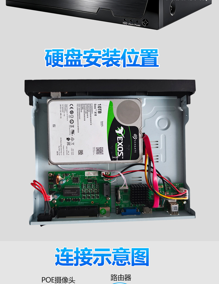 Xiongmai 4 kanallı PoE NVR, 8MP 4K ağ video kaydedici