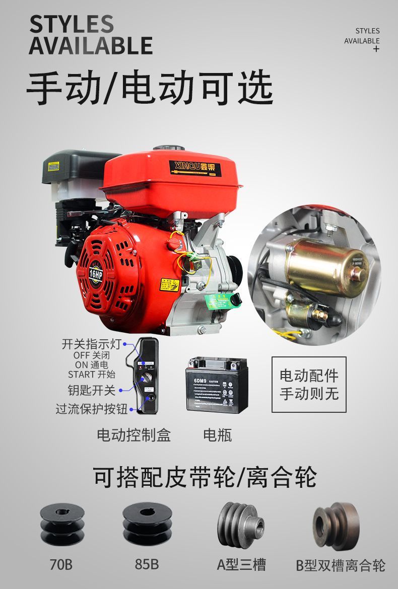 Chongqing engine 188F190F192F deceleration reversal gasoline engine road cutting sand pumping machine puffer cutting
