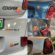 汽车麦当劳M后尾标志改装M标车标字牌字标车贴搞笑个性字母贴装饰