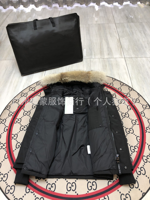外贸专供羽绒服男士派克大衣外套带狼毛|undefined