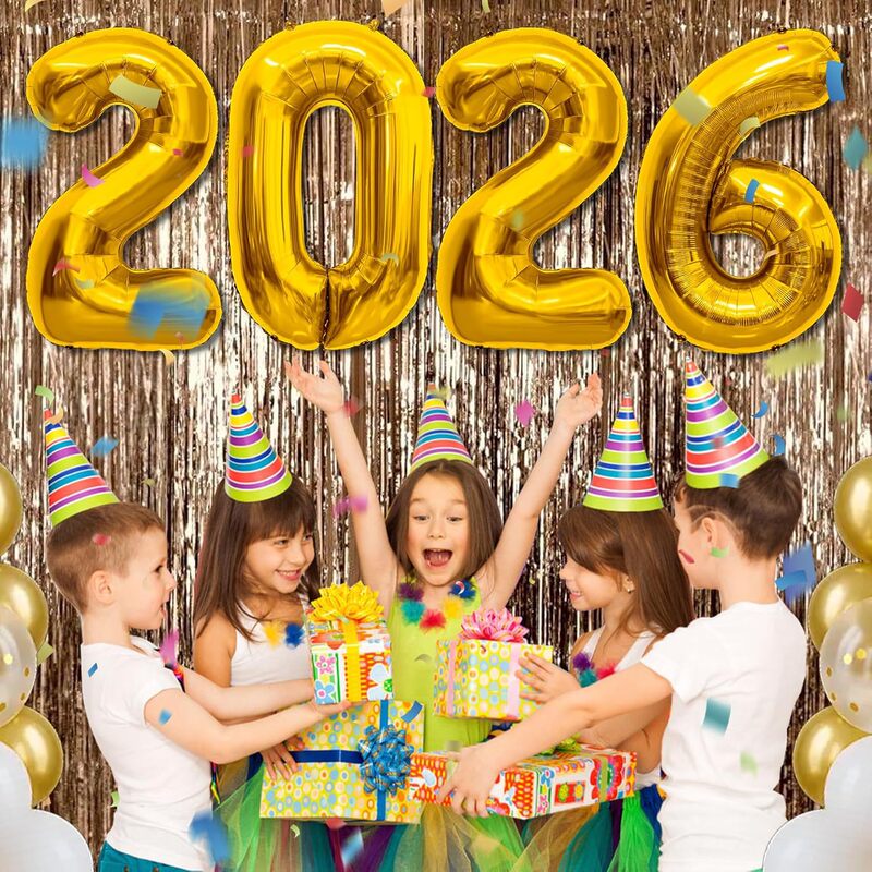 2026数字铝膜球套装40英寸铝膜气球跨年装饰布置亚马逊铝箔气球|undefined
