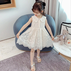New 2023 Summer Girls' Tank Top Dress, Lightweight Breathable Backless Dress for Girls, Baby Lace Princess Dress, Fashion