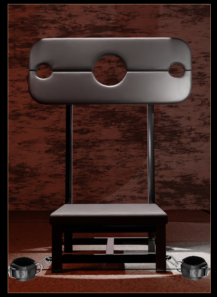 Jiuai SM Sex Stool with Metal Frame, Leather Cushion and Handcuffs, Red — detail image 14