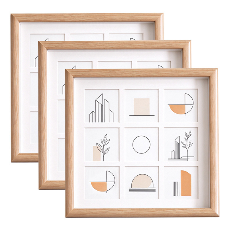 Cross-Border Hollow Nine-Grid Picture Frame for Wall Hanging, Three-Dimensional Square Oil Pastel Photo Frame, Four-Grid Tabletop Photo Wall Cross-Border Hollow Nine-Grid Picture Frame for Wall Hanging, Three-Dimensional Square Oil Pastel Photo Frame, Four-Grid Tabletop Photo Wall