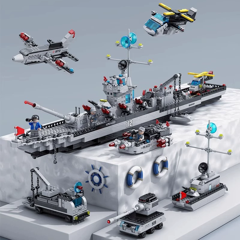 Lego, aircraft carrier, constructor, toy, gift box, small particles