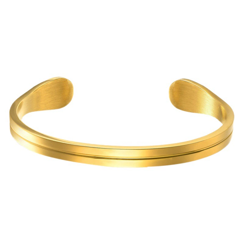 Прямые продажи с фабрики Браслет из нержавеющей стали с-Образной Канавкой Модный тренд Браслет из титановой стали Браслет для пары для мужчин и женщин