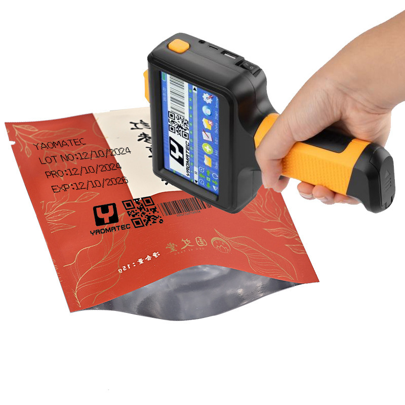 Yaomatec Handheld Inkjet Printer Date Batch Number Logo Printing Carton Plastic Box Automatic Date Coding Machine