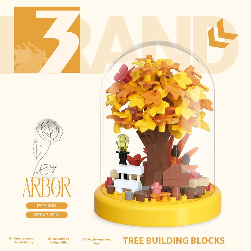 Chao Le Chuang 7392 Compatible with Lego Tree House Series Diamond Small Particle Puzzle Assembled Sakura Tree House Building Blocks Ornaments