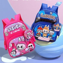 新款labubu儿童小书包笔袋大容量可爱卡通幼儿园双肩包跨境学生包