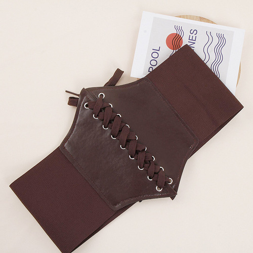 Oversized waist slimming elastic wide belt women's decorative dress simple and versatile shirt elastic girdle outer wear