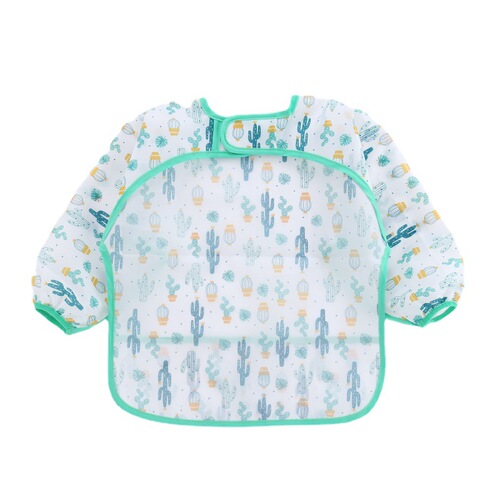 Autumn long-sleeved size 2 waterproof reverse clothing for babies and infants eating smocks and protective clothing children's smocks with rice trough