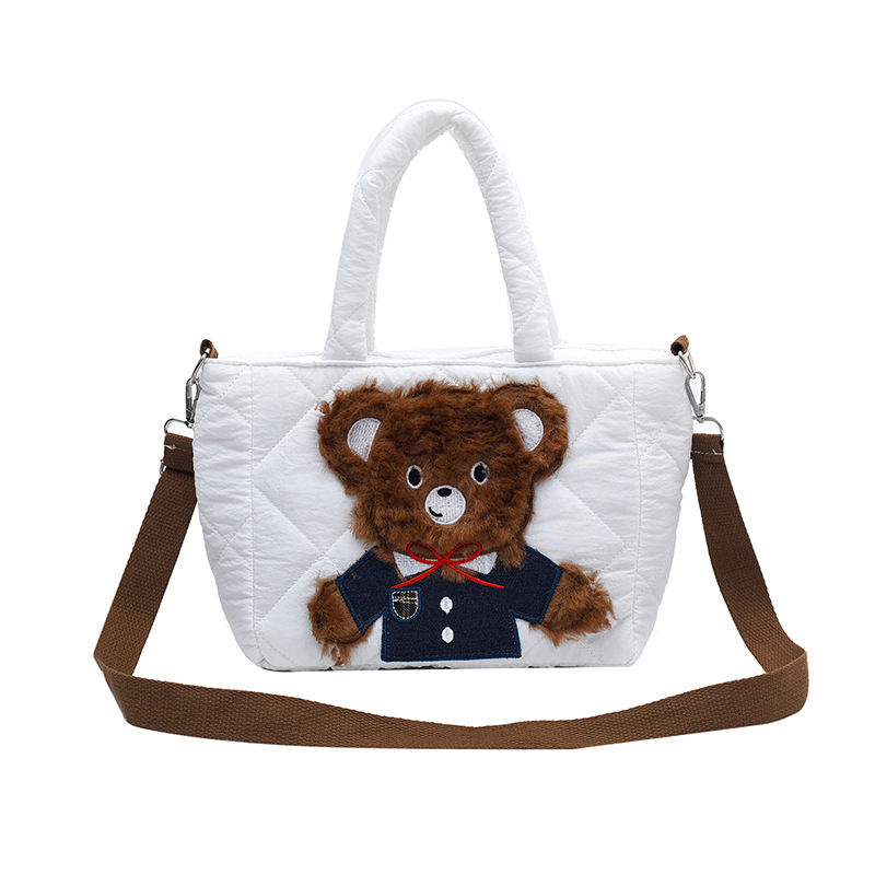 Bolsos para niños otoño e invierno nueva celebridad de Internet oso chaqueta de algodón bolso coreano lindo dibujos animados moda bolso de mensajero niñas