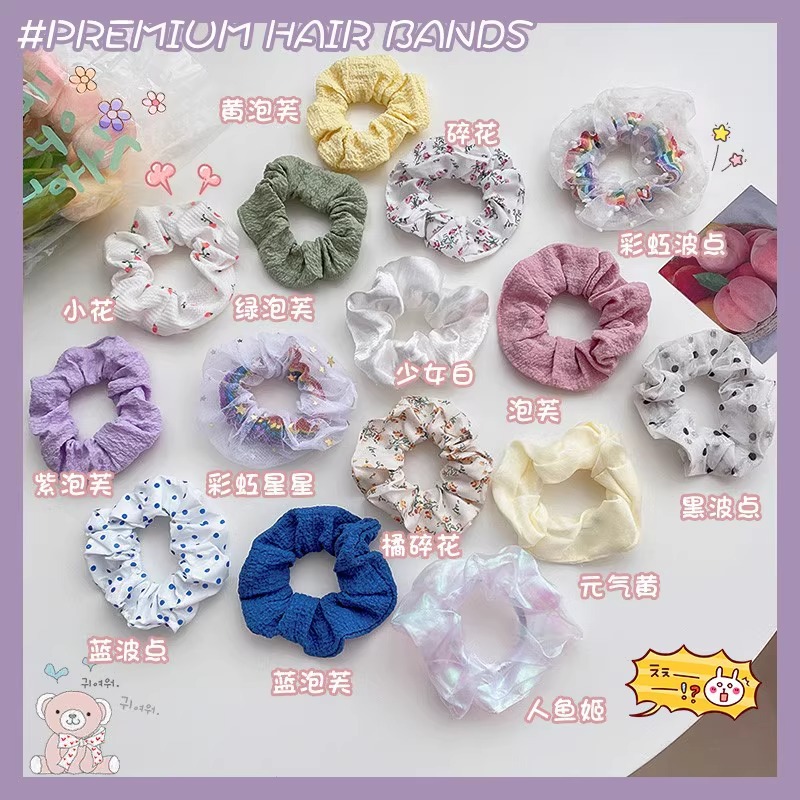 Super Hada de color sólido de malla Mori intestino grueso banda para el cabello tocado de alta calidad cuerda del lazo del pelo elegante cuerda del pelo del todo-fósforo simple accesorios para el cabello