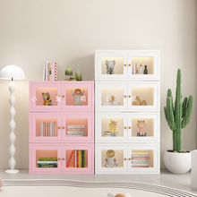 家用鋼制兒童書架小型鐵藝繪本玩具收納架書櫃自由組合落地置物櫃