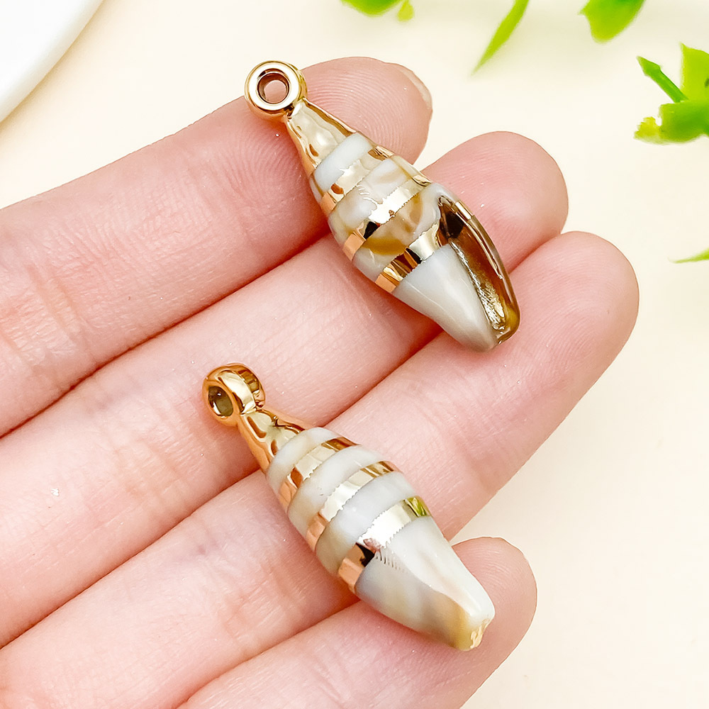 15 galvanizado láser marino oro acrílico imita concha colgante diy hecha a mano collar joyas accesorios image 18