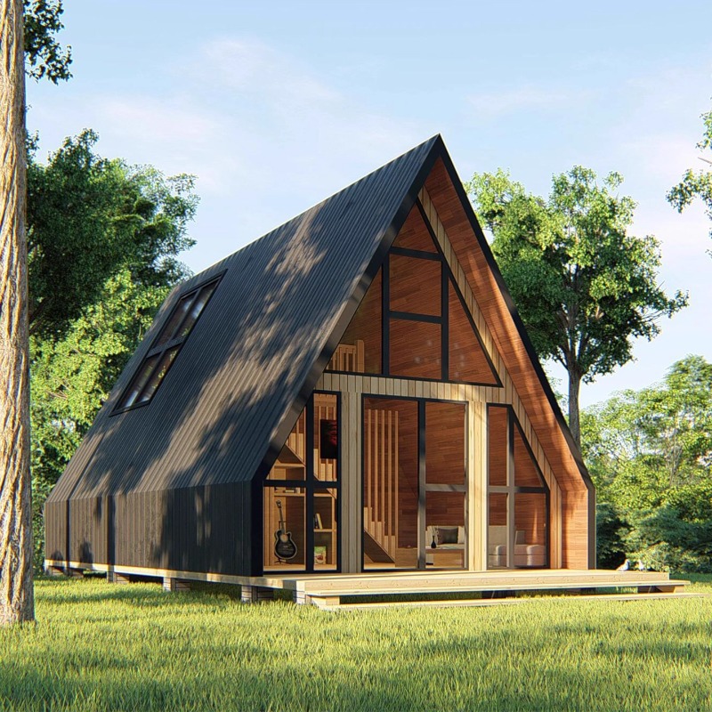 Red triángulo chalet al aire libre alojamiento residencial móvil resort villa camping chalet lugar escénico árbol casa patio