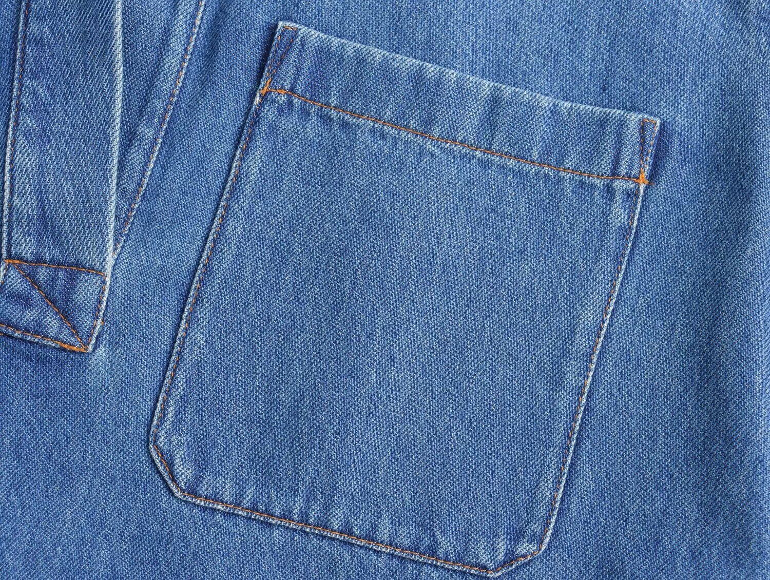 Odzież damska wiosna nowa odzież damska francuska moda sprany niebieski denim top proste spodnie garnitur_voghion.com