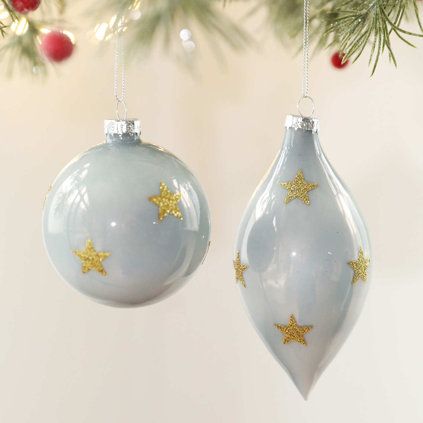 Color transfronterizo bola de vidrio de forma especial gotas brillantes cebolla bola de Navidad colgante árbol de Navidad colgante decoración de bola colgante