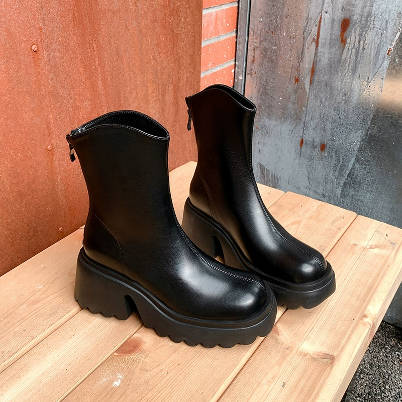 Martens, demi-season universal low boots, fitted