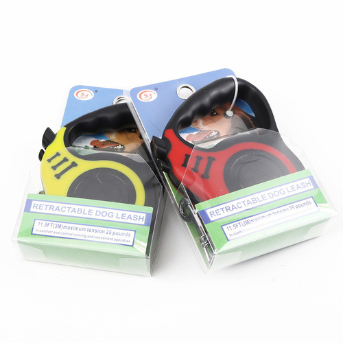 Cross-border direct supply of pet leashes, large and small bone printed dog leashes, dog automatic retractable tractors
