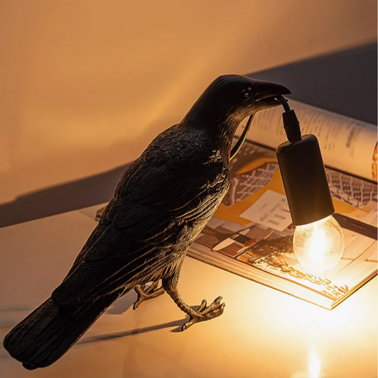 Lámpara de pared de resina de pájaros transfronterizos nórdico minimalista creativo dormitorio animal decoración decoración de lámpara de noche