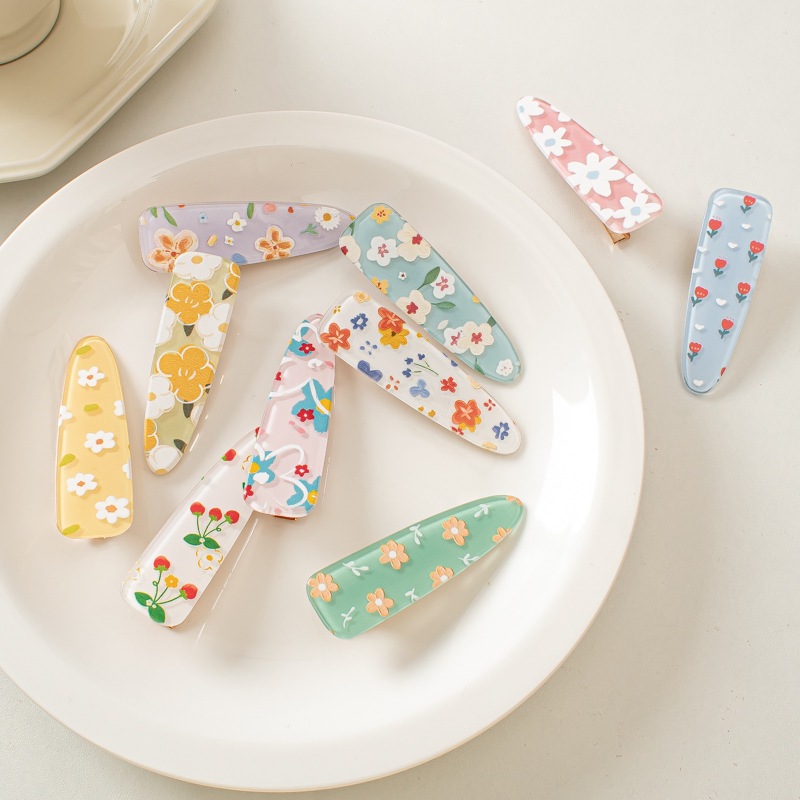 10g Weight Hair Clip Hair Accessories Type 1 Piece Quantity Holiday, Daily Occasion Acrylic Material Plumeria Pattern All Seasons Season Women's Gender Sweet, Pastoral Style Sweet Pastoral Women's Plumeria Acrylic Hair Clip 2