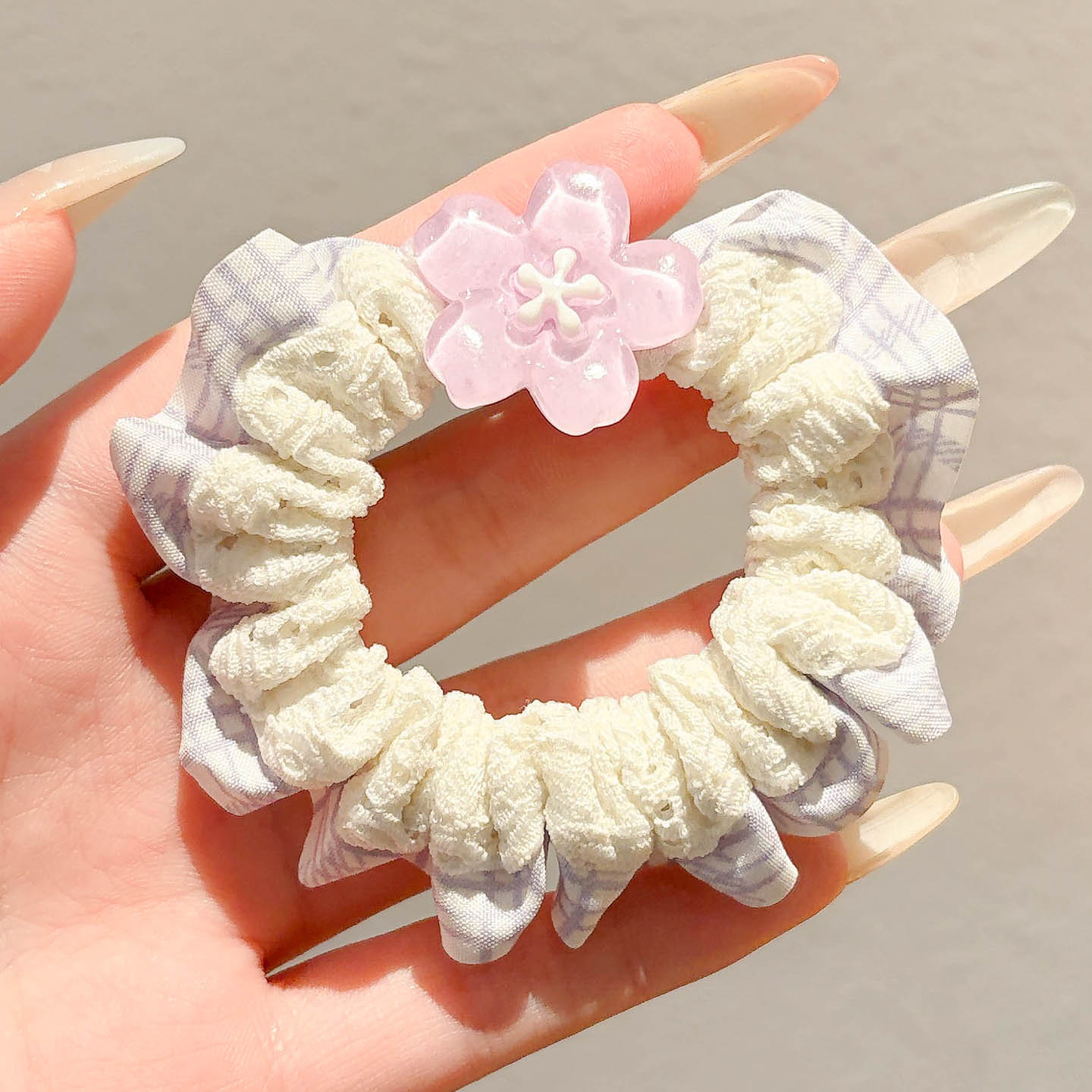 Anillo para el cabello de intestino grueso de gran tamaño coreano, bufanda cuadrada de alta calidad femenina, cuerda para el cabello, banda elástica y duradera, flor de viento perezosa