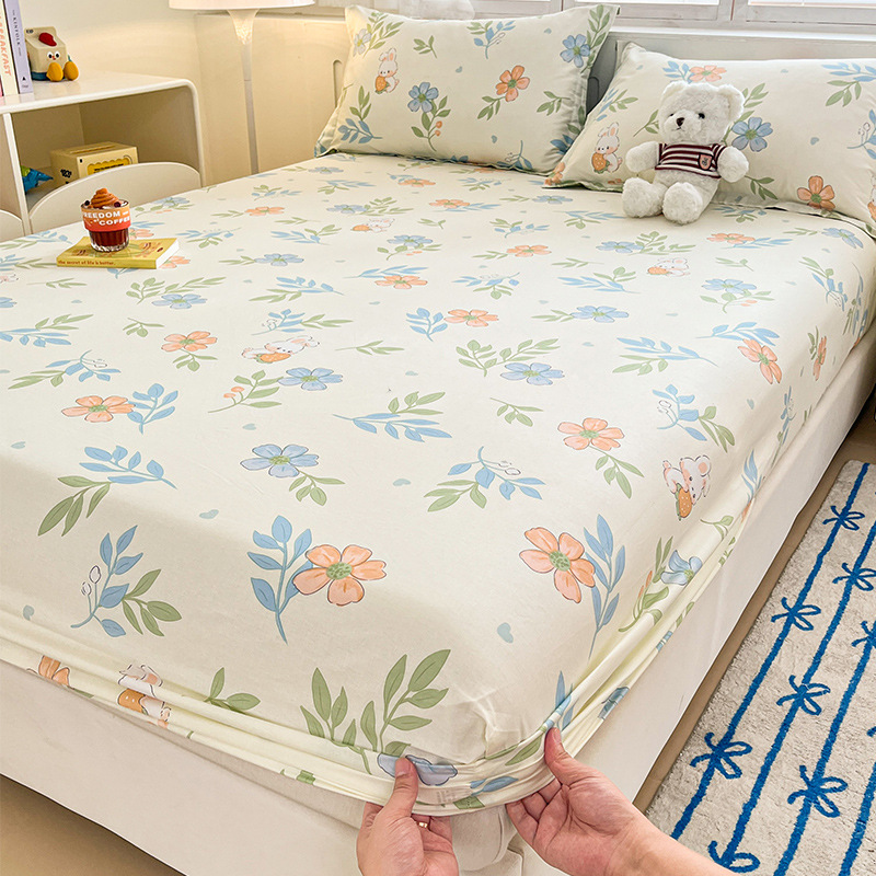 2025 nueva sábana de algodón pequeña fresca funda protectora de colchón de algodón de una sola pieza cubierta de cama para niños dormitorio 2025 nueva