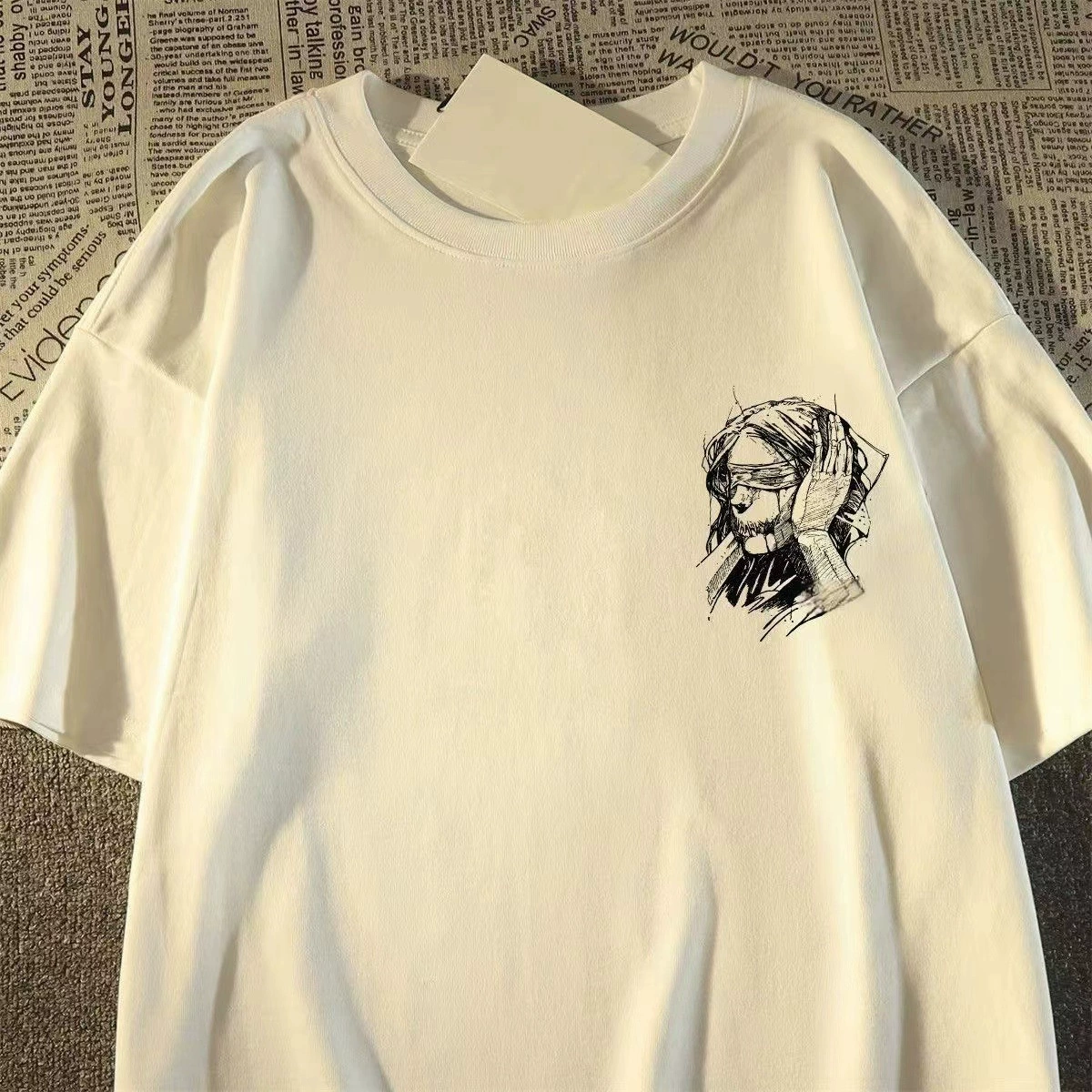 Cotton retro summer short sleeve T-shirt, high-quality style, loose fit