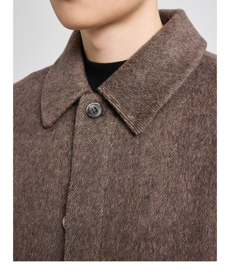 Áo khoác len nam hai mặt chất liệu merino, kiểu dáng handmade, phong cách mới — màu đen chi tiết 20