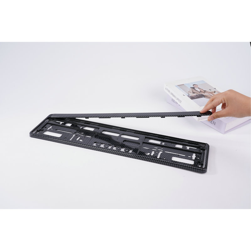 Factory-made European standard carbon fiber pattern ABS license plate holder, EU universal car license plate frame, cross-border best-selling license plate holder