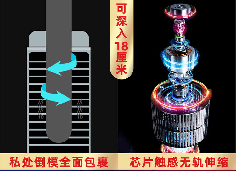 Black Hole R20 Electric Male Masturbator Cup with Vibration and USB Heating Rod — detail image 2