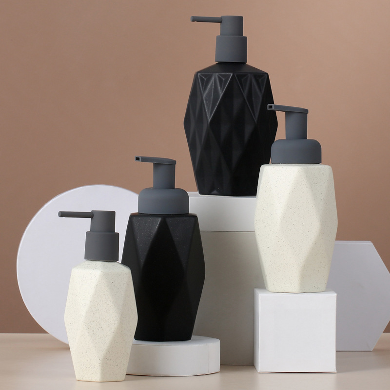 European-style ceramic mousse foam pump lotion dispenser empty bottle for hotels and inns, lotion bottle and shower bottle