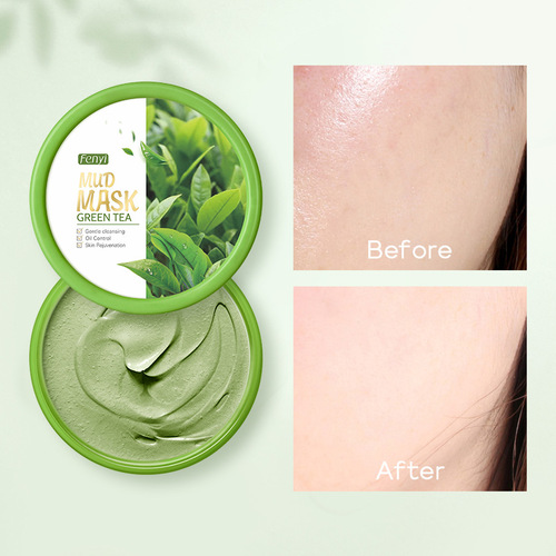 Fenyi Green Tea Mud Mask 100g Refreshing, Moisturizing, Refining Pores Full English Packaging Cross-Border Supply