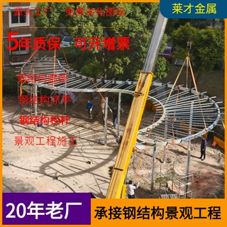 上海工厂专业承接钢结构景观工程铝单板曲面景观弧形廊架定制施工