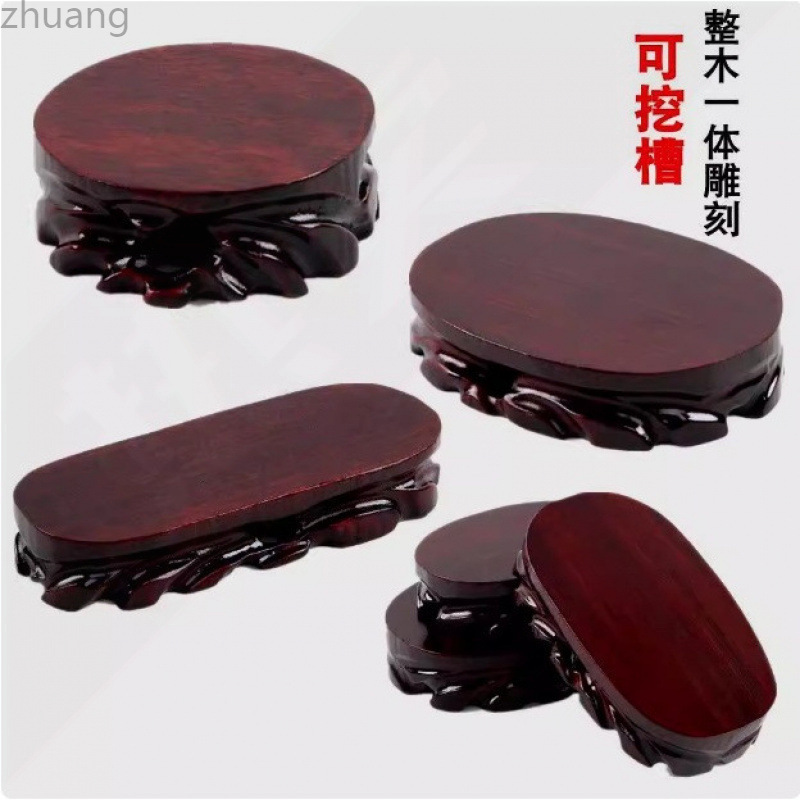 Buddha Pedestal with Elevated Lotus Platform, Buddha Statue Sitting Platform, Solid Wood Jade Lotus, God of Wealth, Guan Gong, Pixiu, and Unique Stone Ornament Stand