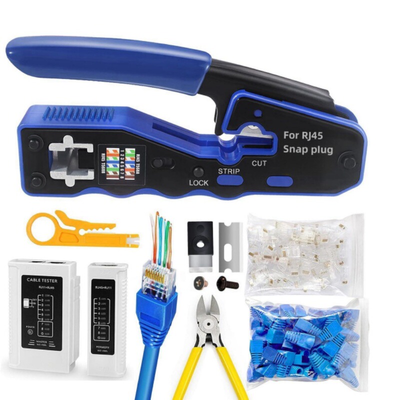 Household suit wire pliers network crimping test perforated crystal head making manual pliers tool combination hardware Household suit wire pliers network crimping test perforated crystal head making manual pliers tool combination hardware
