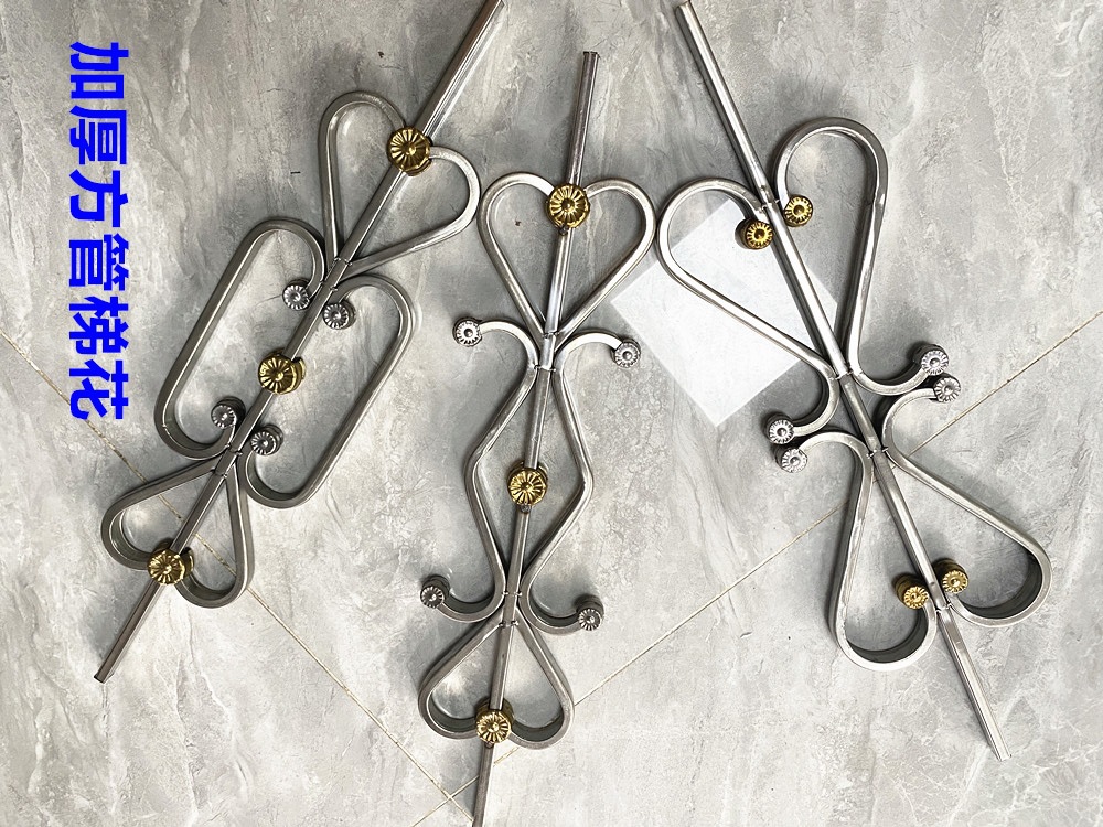 201不锈钢304楼梯花方管梯花柱子装饰围栏大门配件扶手小花柱